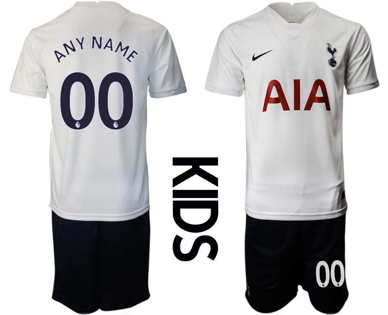 Cheap Youth 2021-2022 Club Tottenham home white customized Nike Soccer Jersey
